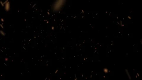 Bright glowing fire particles rising fast in a fiery sky with smoke Video stock 302205918