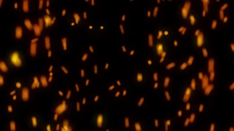 Bright glowing fire particles rising fast in a fiery sky with smoke Stock Footage 302205939