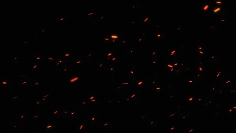 Bright glowing fire particles rising up and moving with the wind Stock Footage 304169642