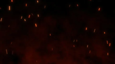Bright Glowing Fire Particles Rising in Smoky Fiery Sky Stock Footage 334813123