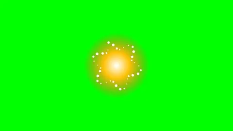 A bright glowing golden starburst effect isolated on a vivid green background Stock Footage 341824541
