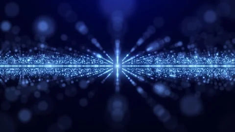 Bright glowing laser lines from dots and particles with the effect Stock Footage 248700082