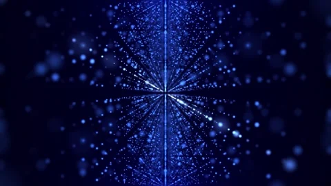 Bright glowing laser lines from dots and particles with the effect Stock Footage 276552138