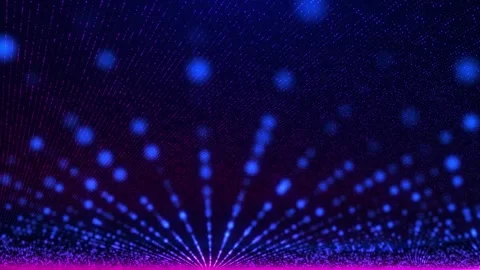 Bright glowing laser lines made of dots and particles with the effect of blur Stock Footage 255788540