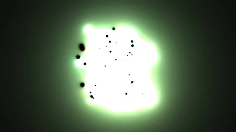 Bright glowing light with dark particles floating around Stock Footage 339305819