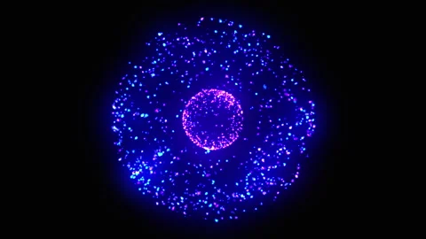 Bright glowing magic 3d sphere in the space. Animated power energy orb Stock-Footage 256026670