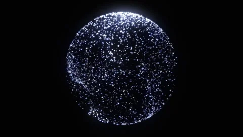 Bright glowing magic 3d sphere. Animated snow globe of shining particles Stock Footage 257136320