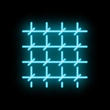 Bright glowing neon jail bars on black background Stock Illustration
