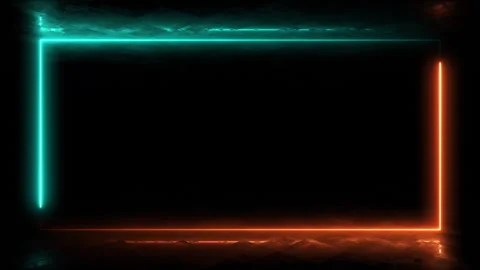 Bright, glowing, neon rectangular frame. Stock Footage 276550610