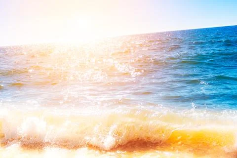 Bright glowing ocean surface Stock Photos