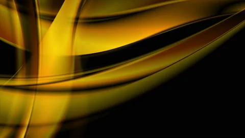 Bright glowing orange waves video animation Stock Footage 93345998