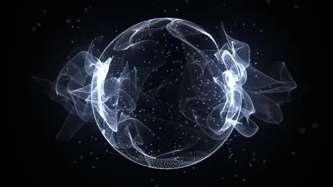 Bright glowing particle 3d sphere in the Universe. Abstract technology, science Stock Footage 249527072