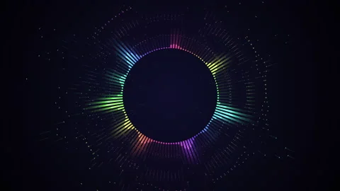 Bright glowing radial or circular equalizer animation 库存影片 132901448