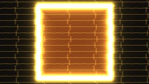 Bright glowing rectangle with orange center on dark Stock Footage 339518582