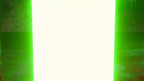 Bright glowing rectangular doorway opening into white light background Stock Illustration