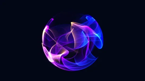 Bright glowing rotating particle 3d sphere in the Universe. Cosmic orb. 스톡 동영상 244949349