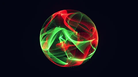 Bright glowing rotating particle 3d sphere. Virtual assistant animation. Stock Footage 245570909