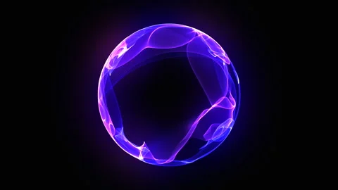 Bright glowing rotating particle 3d sphere. Abstract technology, science Stock Footage 247716106