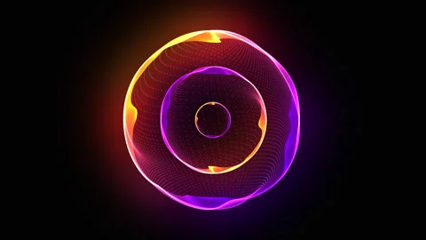 Bright glowing rotating particle 3d sphere in the Universe. Abstract technology Stock-Footage 255854030
