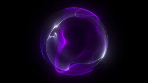 Bright glowing rotating particle 3d sphere in the Universe. Abstract techno.. Stock Footage 317462357