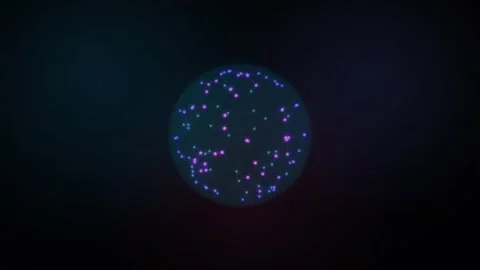 Bright glowing sphere with dots in dark background Stock Footage 337233507