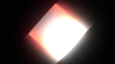 Bright glowing square light source with warm orange edges isolated on Vídeos de archivo 347800818