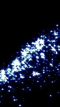 Bright glowing star clusters forming a diagonal pattern over a deep dark ba.. Illustrazione stock
