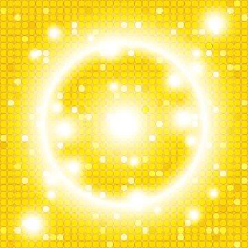 Bright gold background of a circular mosaic Stock Illustration
