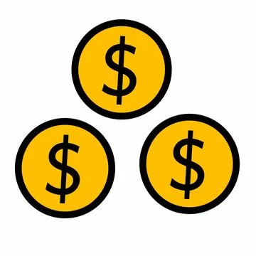 Bright gold coins falling Stock Illustration