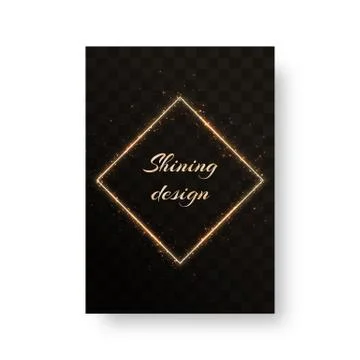 Bright gold frame with highlights Stock Illustration