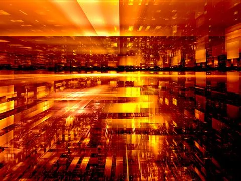 Bright golden background with perspective effect - 3d illustration Stock Illustration