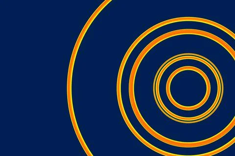 Bright golden circular pattern on a dark blue background Stock Illustration