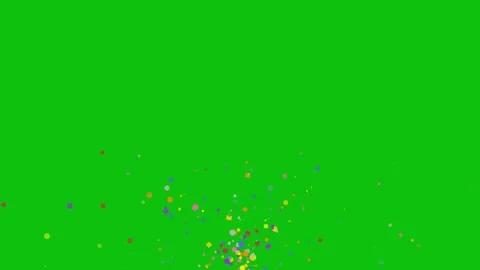 Bright golden confetti exploding upward against green screen background Stock Footage 340875391