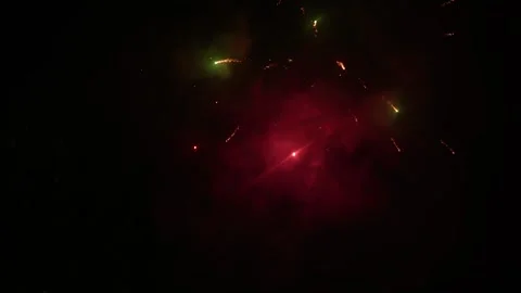 Bright golden fireworks display illuminating night Stock Footage 346644635