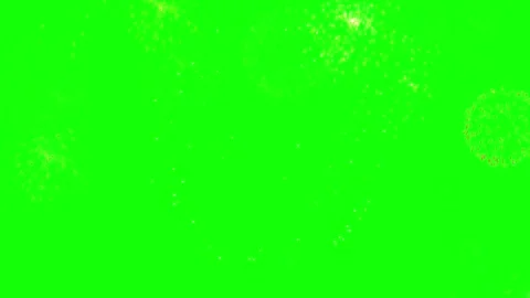 Bright Golden Fireworks Exploding Against A Solid Green Screen Background For 스톡 동영상 339124069