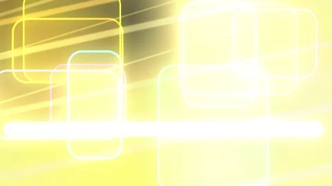 Bright golden gradient with glowing rounded geometric frames, Seamless Loop Stock Footage 341858435