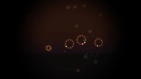 Bright golden particles move through dark space with Stock Footage 338227437