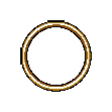 Bright golden ring pixel art vector illustration Stock-Illustration