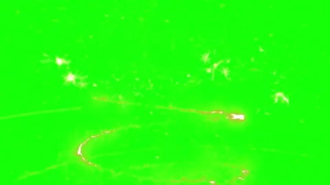 Bright Golden Sparkle Explosion Effect Isolated on Green Screen Background for Stock Footage 338368904