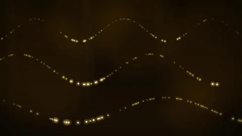Bright Golden Wave Particles Dark Background Loop 库存影片 344056540