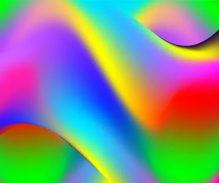 Bright gradient background.  Bright fluid liquid. Neon holography texture. Stock Illustration