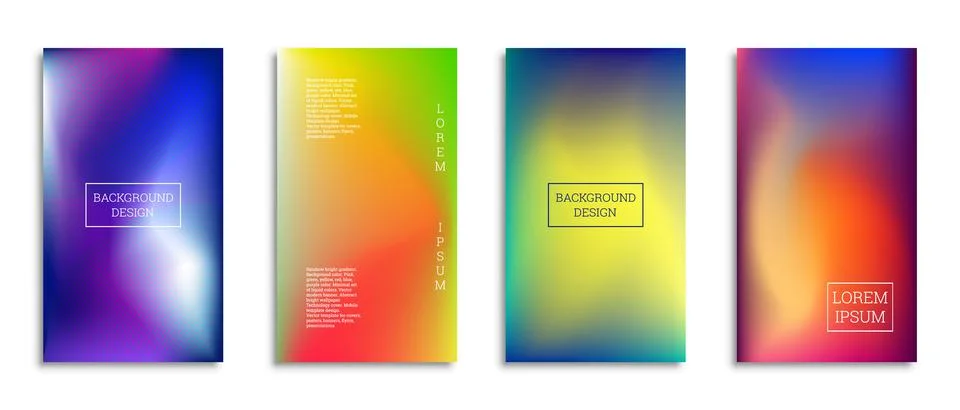 Bright gradient background for the cover. Set of 4 covers. Creative modern ve Illustration