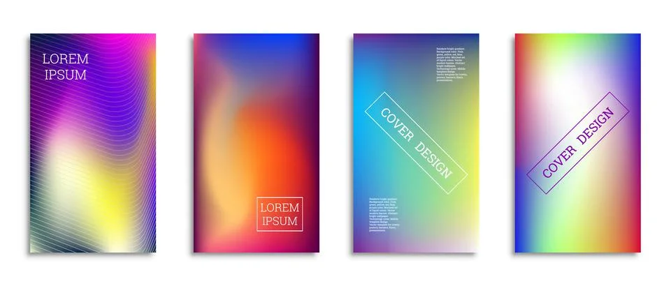 Bright gradient background for the cover. Set of 4 covers. Creative modern ve Illustration