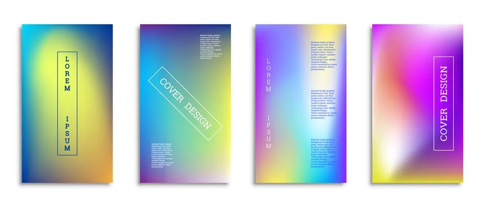 Bright gradient background for the cover. Set of 4 covers. Creative modern ve Illustration
