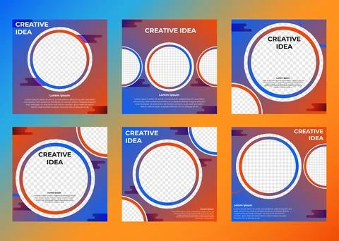 Bright gradient creative idea social media post design template Illustrazione stock