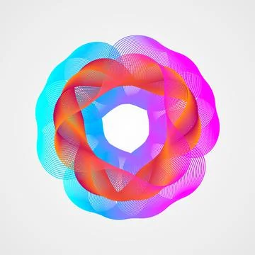 Bright gradient frame of lines. Stylized guilloche. Stock Illustration