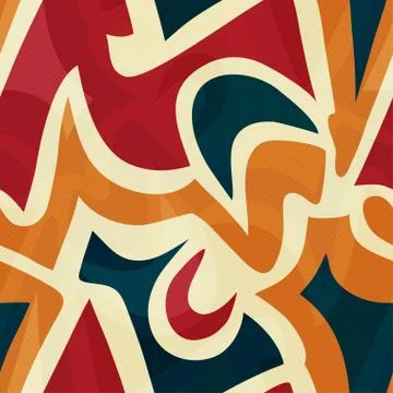 Bright graffiti geometric seamless pattern grunge effect Illustrazione stock