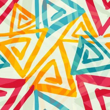 Bright graffiti geometric seamless pattern grunge effect Stock-Illustration