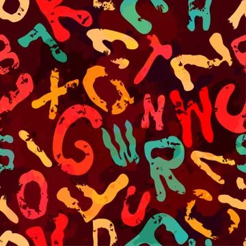 Bright graffiti geometric seamless pattern grunge effect Illustrazione stock