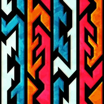 Bright graffiti seamless pattern with grunge effect Illustrazione stock